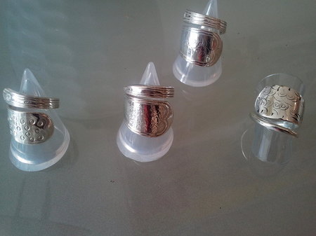 Bagues petites cuill&egrave;res argent massif