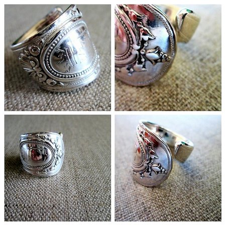 bague manche petite cuill&egrave;re argent 950